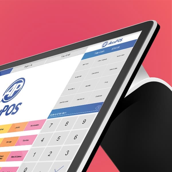 Retail employee using AccuPOS for store sales