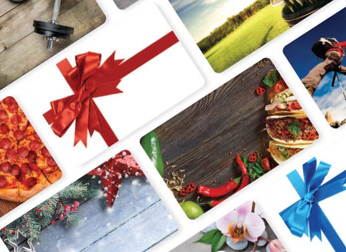 Customize your gift cards with branding, colorful carriers, and reloadable amounts