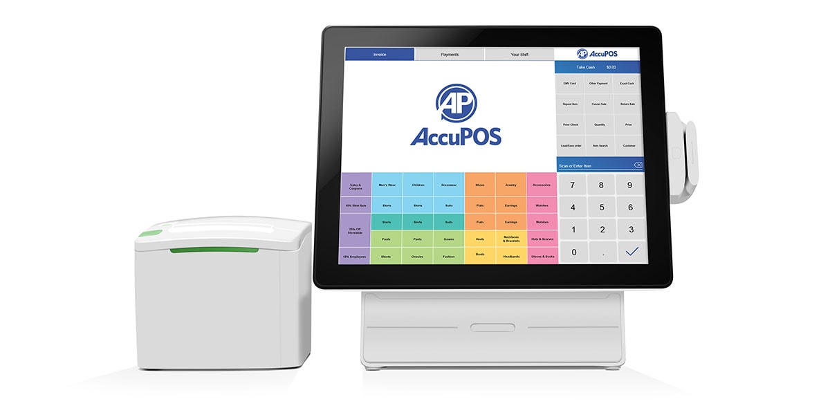 AccuPOS Point of Sale on Windows desktop device