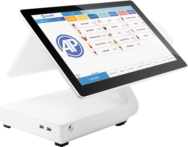 AccuPOS on desktop POS machine and Android mobile device