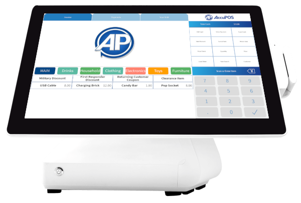 AccuPOS Point of Sale software on desktop and mobile devices