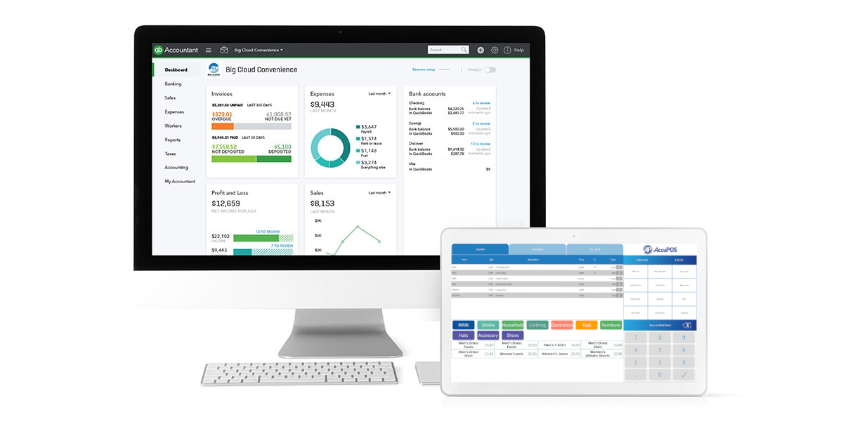 AccuPOS point of sale integration with QuickBooks